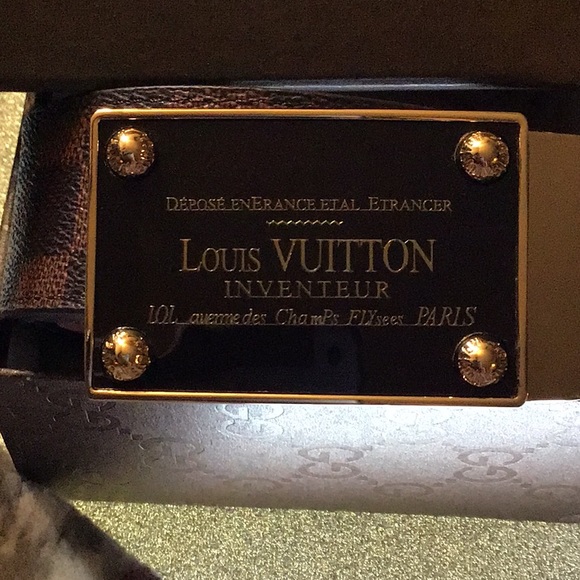 Louis Vuitton inventeur men’s belt in black buckle - Picture 2 of 3
